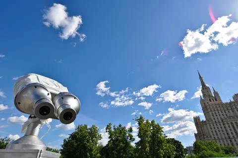Telescope  looking to the sky Stock Photos