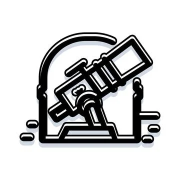 Telescope looking at space for astronomy research Stock Illustration