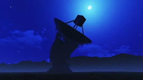 Telescope on a moonlit night Stock Footage 48835777