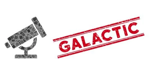 Telescope Mosaic and Distress Galactic Watermark with Lines Stock-Illustration