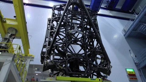 Telescope is moved into a vertical position on a tilt able platform - 2016 Stock Footage 112132990