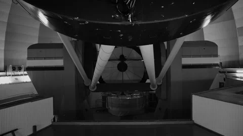 The telescope moves under the observatory dome Stock Footage 241396591