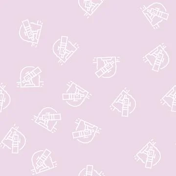 Telescope of observatory line seamless pattern Stock Illustration