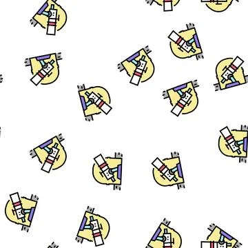 Telescope of observatory vector seamless pattern Illustrazione stock