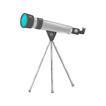 Telescope, optical telescope on tripod. Vector Isolated Object Stock-Illustration