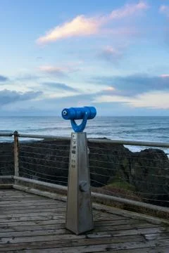 Telescope Over the Ocean 库存照片