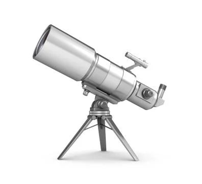 Telescope over white Stock Illustration