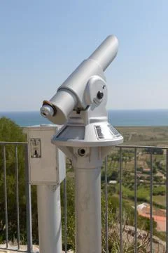 Telescope for Panoramic Views Stock Photos
