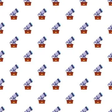Telescope pattern discovering astronomy and space exploration Illustrazione stock