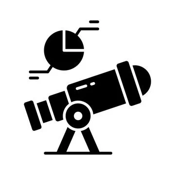 Telescope with pie diagram showing predictive analysis concept vector イラスト素材