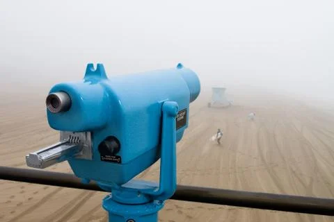 Telescope on pier Stock Photos