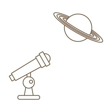 Telescope Planet Astronomy Space Science discovery Stock Illustration