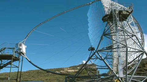 Telescope rock de los muchachos  la palma Stock Footage 70165393