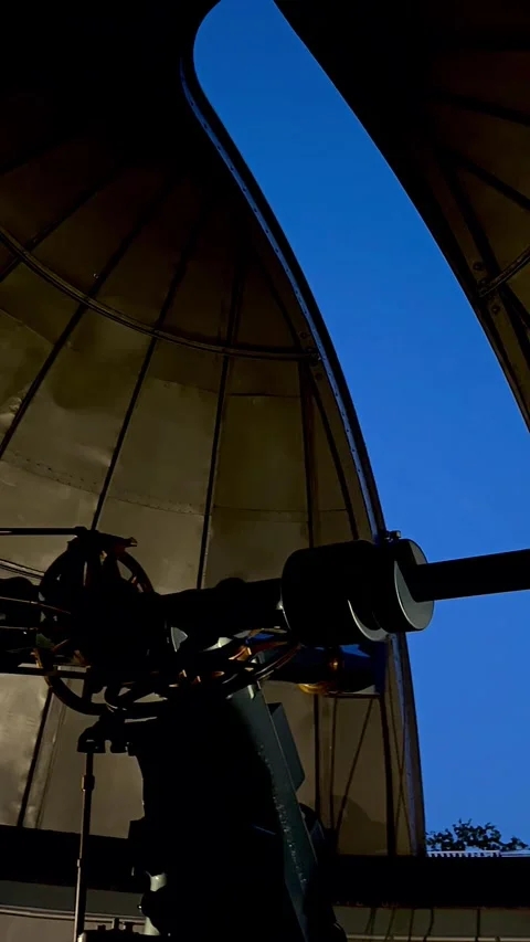 Telescope Rotating Inside Observatory Stock Footage 319341924