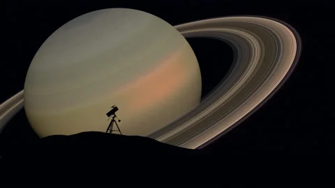 Telescope with Saturn Stock Footage 172459961