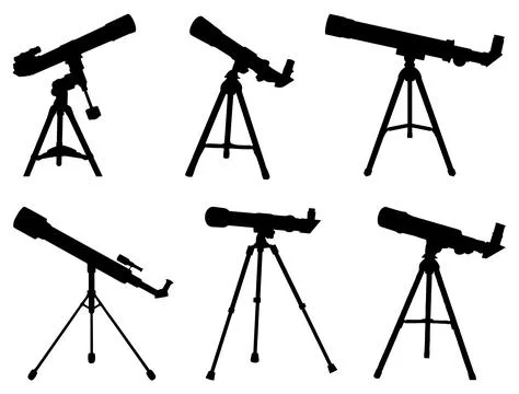 TELESCOPE SILHOUETTE Illustrazione stock