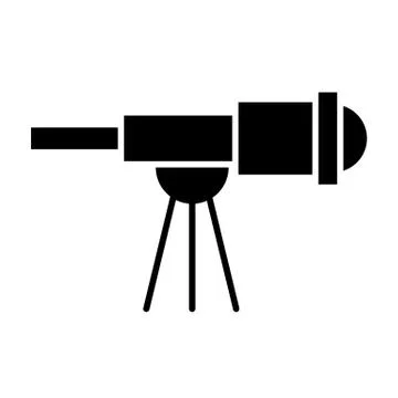 Telescope solid icon. Scope vector illustration isolated on white. Spyglass Stock Illustration