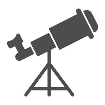Telescope solid icon, startup concept, Monocular sign on white background Stock Illustration
