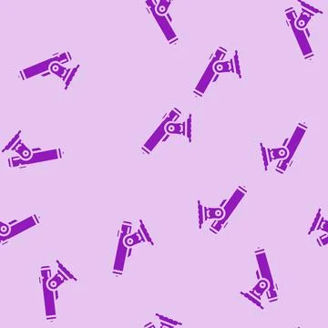 Telescope space exploration glyph vector seamless pattern 스톡 일러스트