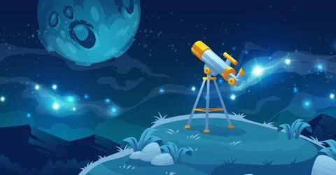 Telescope for space exploration, science discovery Stock Illustration