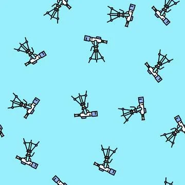 Telescope space exploration vector seamless pattern Stockillustratie
