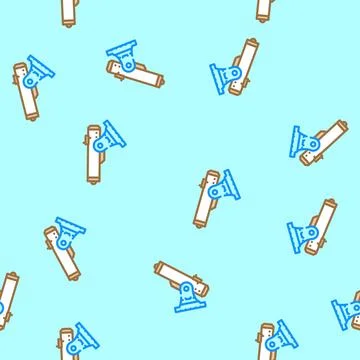 Telescope space exploration vector seamless pattern Stock Illustration