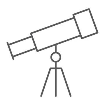 Telescope thin line icon, school and education Stock Illustration