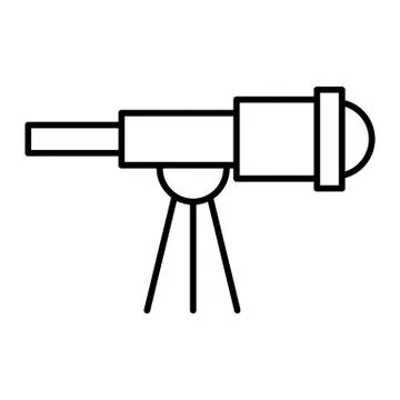 Telescope thin line icon. Scope vector illustration isolated on white. Spyglass 스톡 일러스트