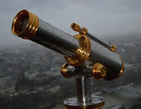 Telescope at the tower Eiffel Stock Photos