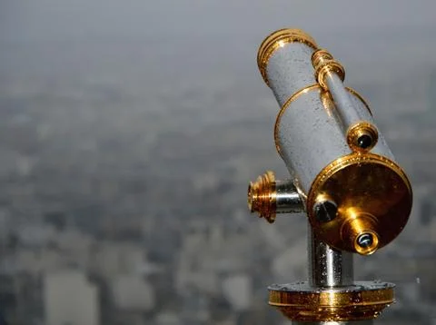 Telescope at the tower Eiffel Stock Photos