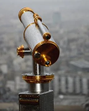 Telescope at the tower Eiffel Stock Photos