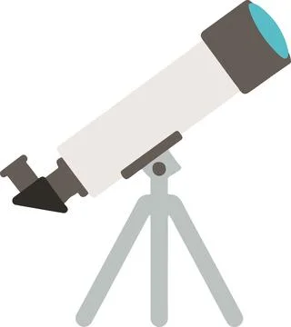 Telescope on tripod, minimalist flat vector illustration 스톡 일러스트