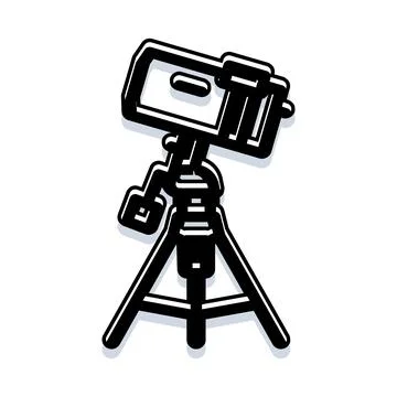 Telescope on tripod observing the night sky 스톡 일러스트