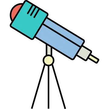 Telescope vector flat spyglass tool astronomy icon Stock Illustration