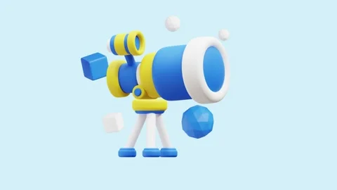 Telescope Views animated 3d icon. Stock Footage 289453845