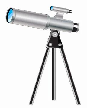 Telescope on white background Illustrazione stock