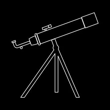 Telescope  the white path icon . Illustrazione stock