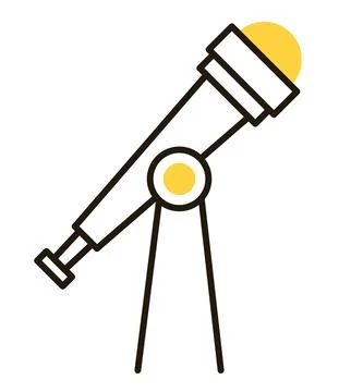 Telescope yellow line Stock Illustration