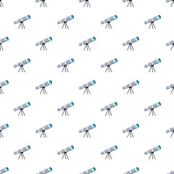 Telescopes creating seamless pattern for astronomy discovery Illustrazione stock
