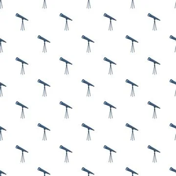 Telescopes observing space and astronomy seamless pattern background Stockillustratie