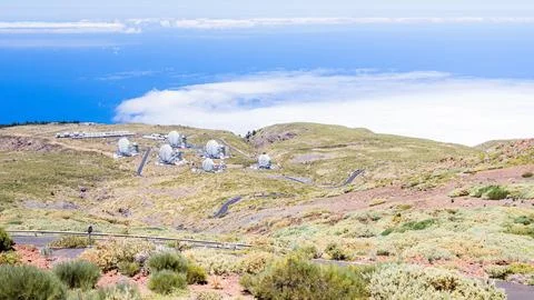 Telescopes At Roque De Los Muchachos Stock Photos
