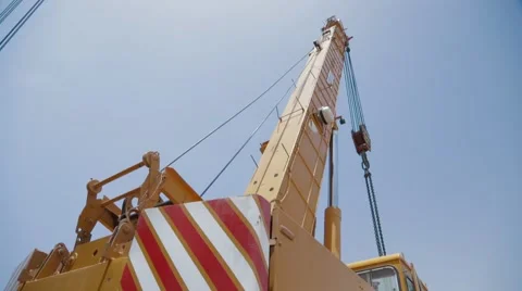 Telescopic Arm Of A Mobile Crane Stock Footage 62081896