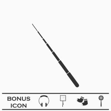 Telescopic Baton icon flat. Stock Illustration
