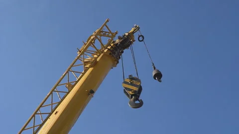 Telescopic boom of a construction crane Stock Footage 263978516