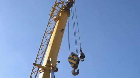 Telescopic boom of a construction crane Stock Footage 263978835