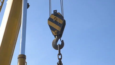 Telescopic boom of a construction crane Stock Footage 263979253