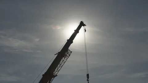 Telescopic boom of a construction crane Stock Footage 263980358