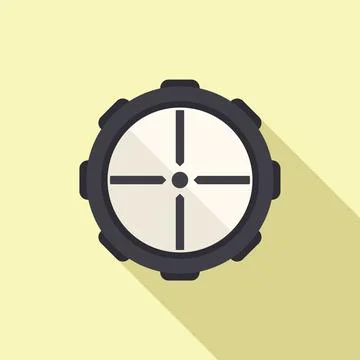 Telescopic cross icon flat vector. Rifle scope 스톡 일러스트