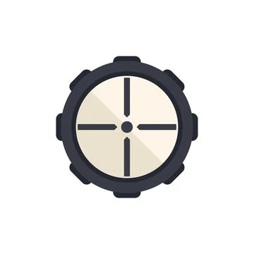 Telescopic cross icon flat vector. Rifle scope 스톡 일러스트
