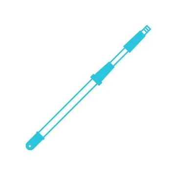 Telescopic extension threaded pole icon. Broom handle. From blue icon set. Stock Illustration